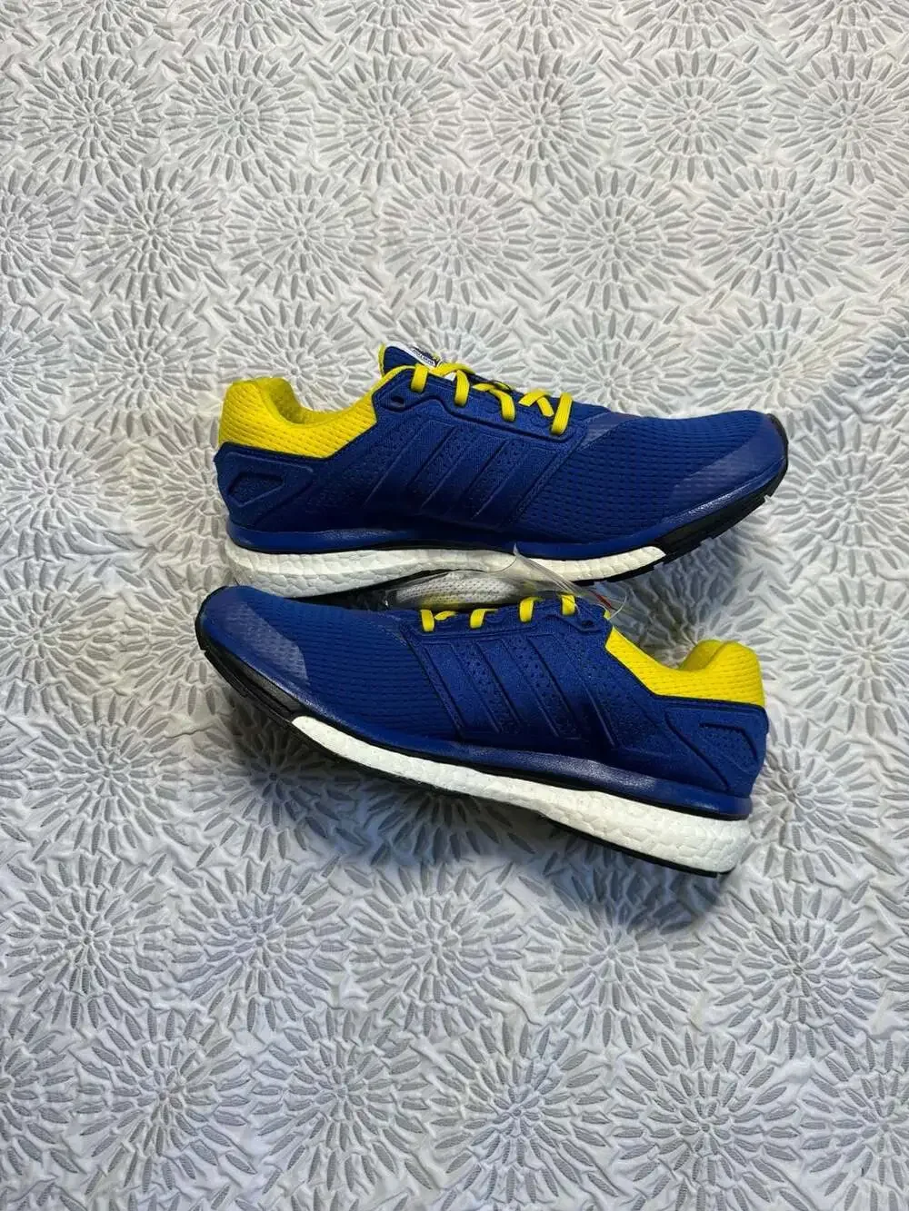 Adidas Supernova Glide 7 Boston Marathon Blue Yellow Running Shoes 10.5M AF3612